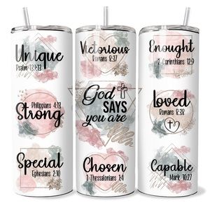 God Says You Are 20oz Tumbler with Straw